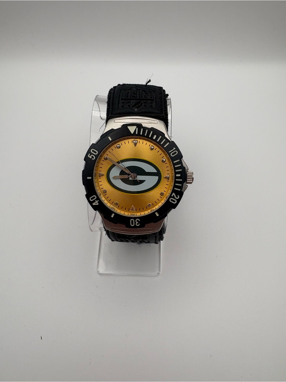 Game‎ Time Agent Series NFL Green Bay Packers Watch NFL Velcro Strap New Battery